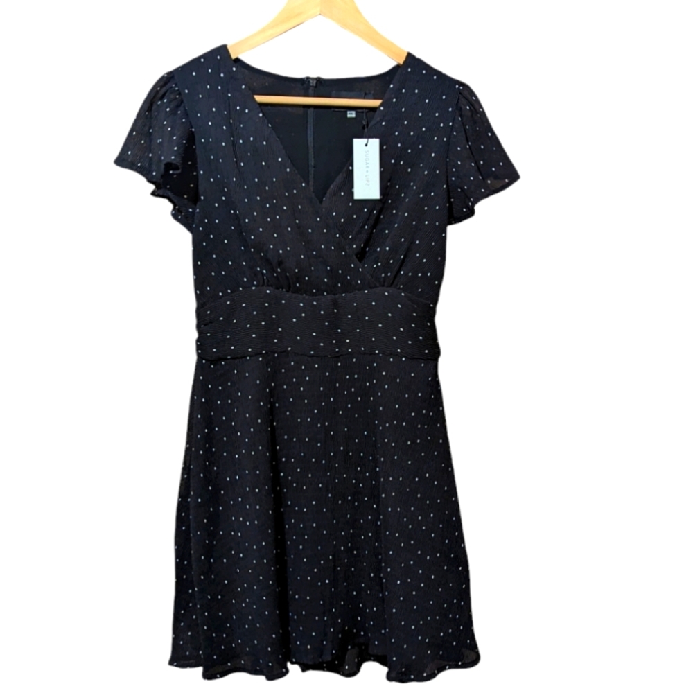 Little Black Dress White Polka Dot NEW